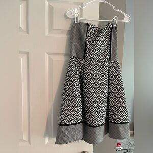 Harper Black and White Strapless Fit and Flare Dress